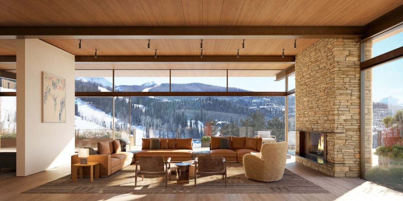 Four Seasons Telluride residence interior — architectural rendering